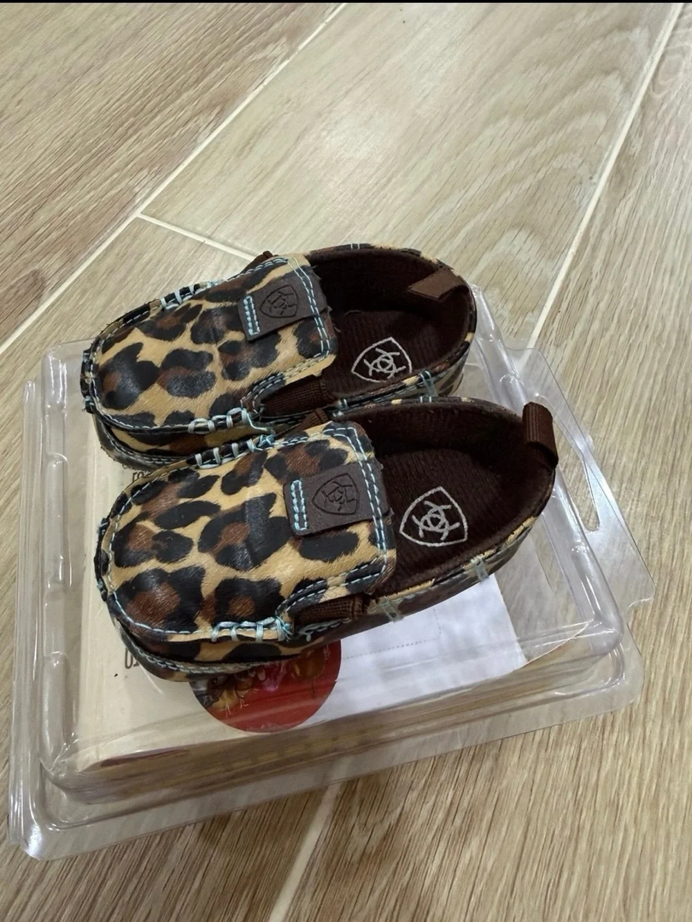 Ariat Kids' Lil' Stompers Leopard Moccasins - Brown Infant Size 2